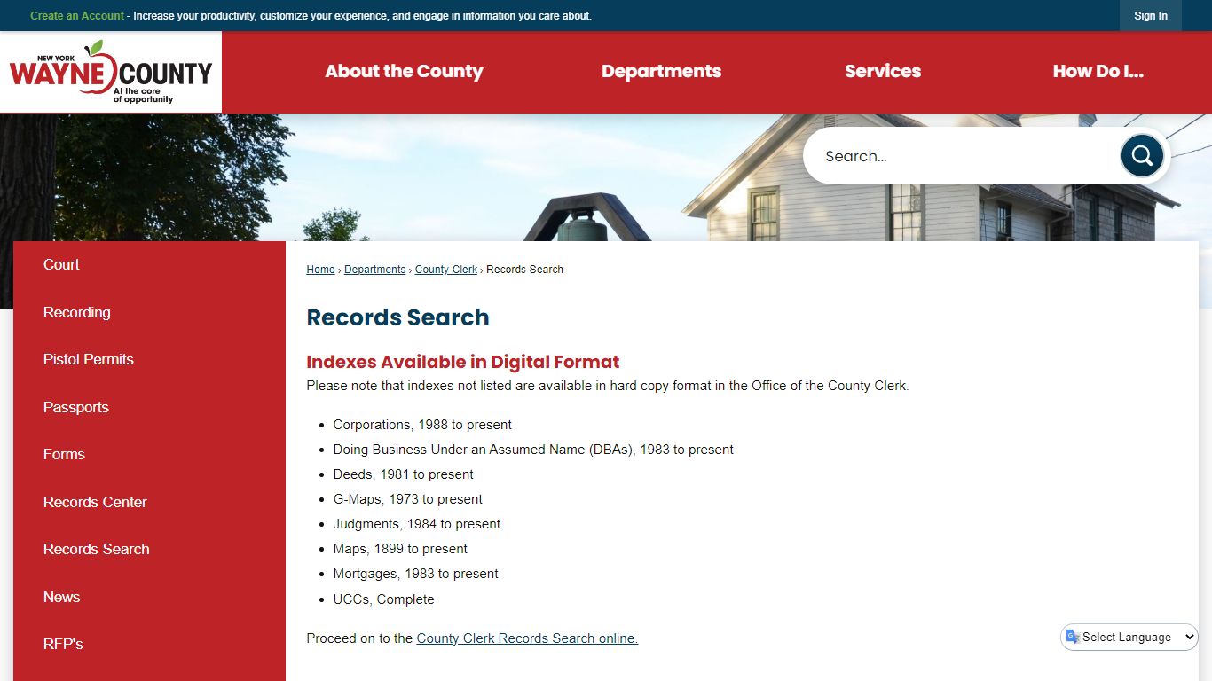 Records Search | Wayne County, NY