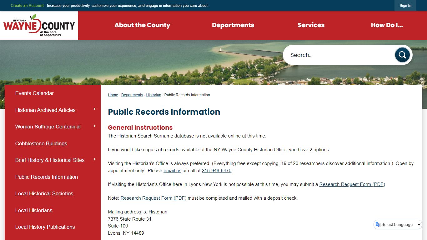 Public Records Information | Wayne County, NY