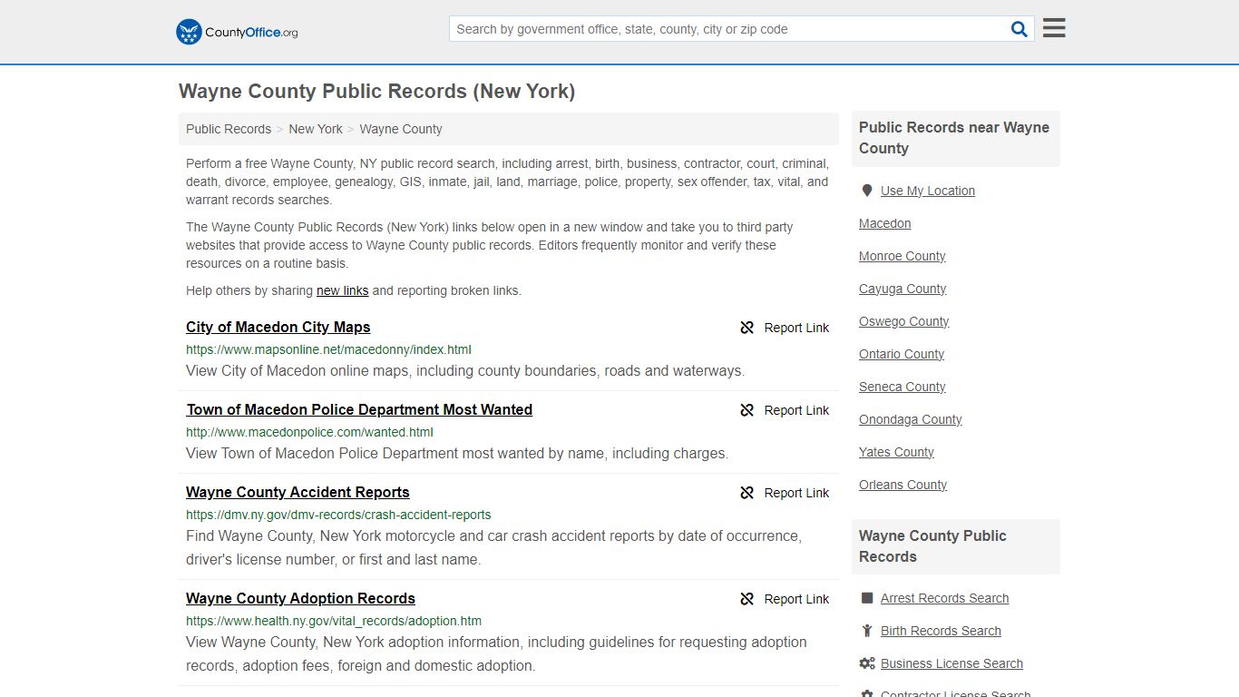 Public Records - Wayne County, NY (Business, Criminal, GIS, Property ...