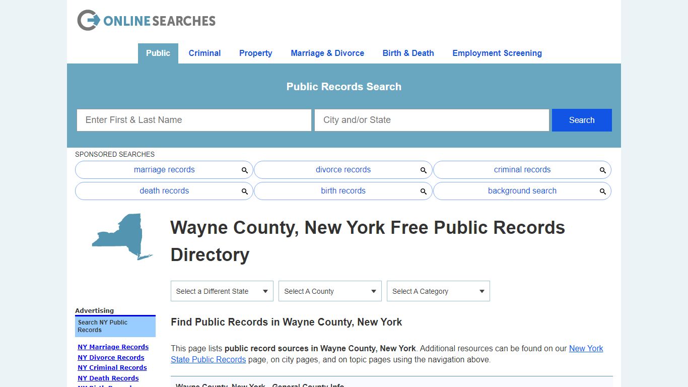 Wayne County, New York Public Records Directory