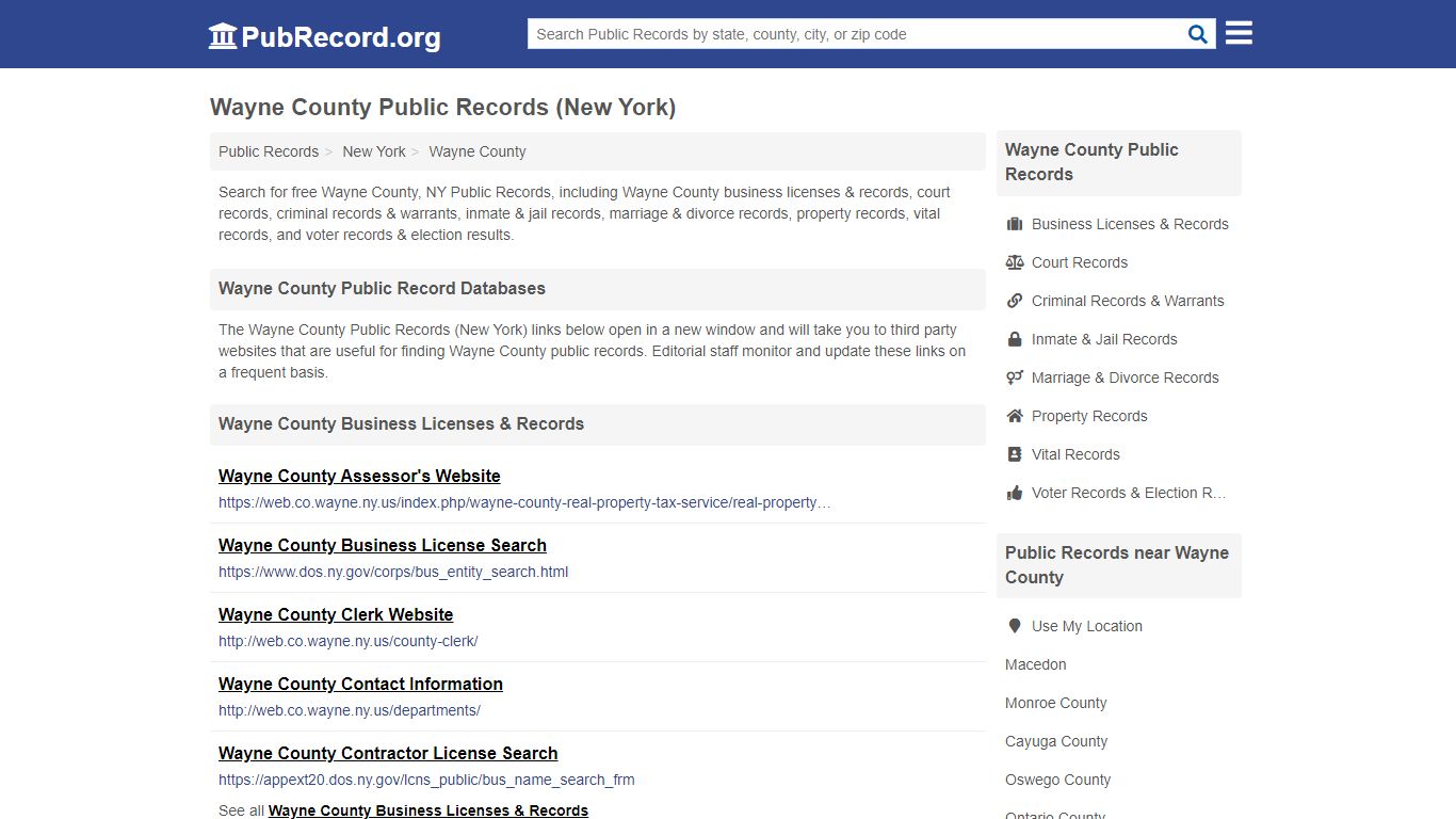 Free Wayne County Public Records (New York Public Records) - PubRecord.org
