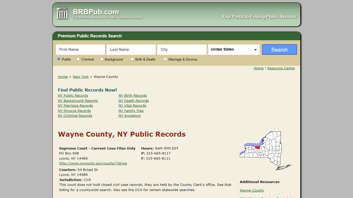 Wayne County Public Records | Search New York Government Databases